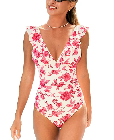 Cupshe Women's Ruffled Lace Up One Piece Swimsuits