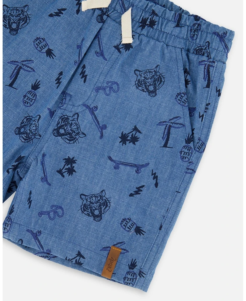 Deux par Deux Little Boys Chambray Shorts