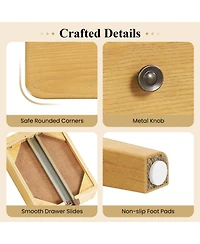 sumyeg 3-Tier Nightstand with Drawer and Open Storage Shelf