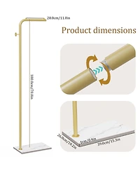 Yigii L Shaped Freestanding Metal Coat Rack Tree with Rock Base for Bedroom Hallway Entrance