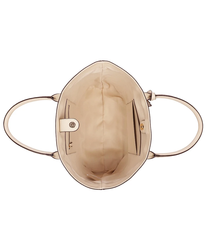 Tommy Bahama Raffia and Pu Large Logo Tote – Woven Straw Beach Tote with Pineapple Charm