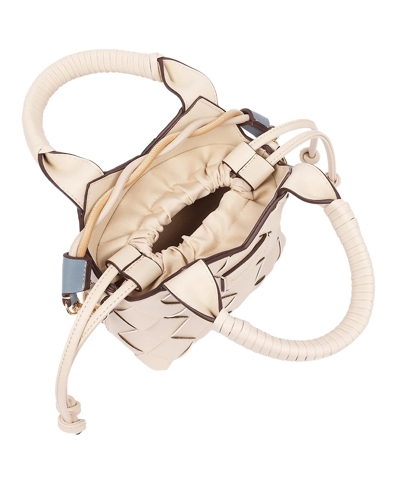 Tommy Bahama Demi Mini Woven Pu Tote – Mini Woven Faux Leather Top Handle and Crossbody Bag