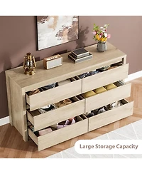gaomon 6 Drawer Dresser for Bedroom, Wide Wood Chest of Drawers Handle Free, Large Modern Dresser Storage Cabinet for Living Room