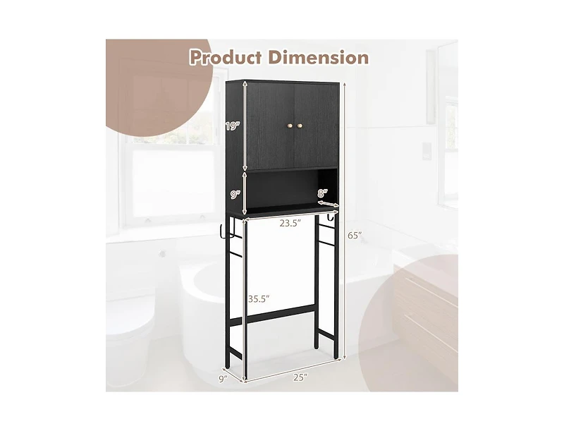 Slickblue Over the Toilet Storage Cabinet with 2 Doors and Shelf