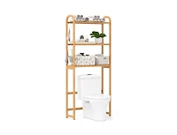 Slickblue 3-Tier Wicker Bathroom Floor Organizer with Adjustable Shelves
