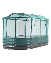 Sugift Galvanized Raised Garden Bed 6 x 3 x 1 ft with Self Watering System and Mesh Cover