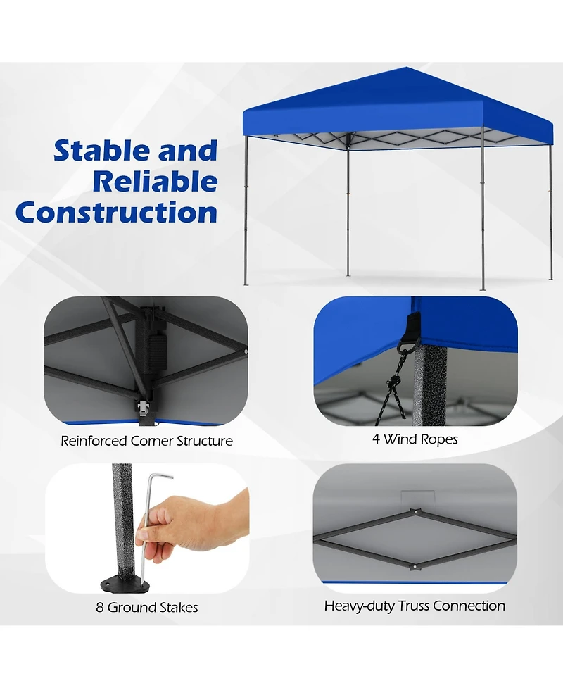 Mecale 10x10 ft Outdoor Pop-Up Canopy Tent with Carry Bag & Stakes