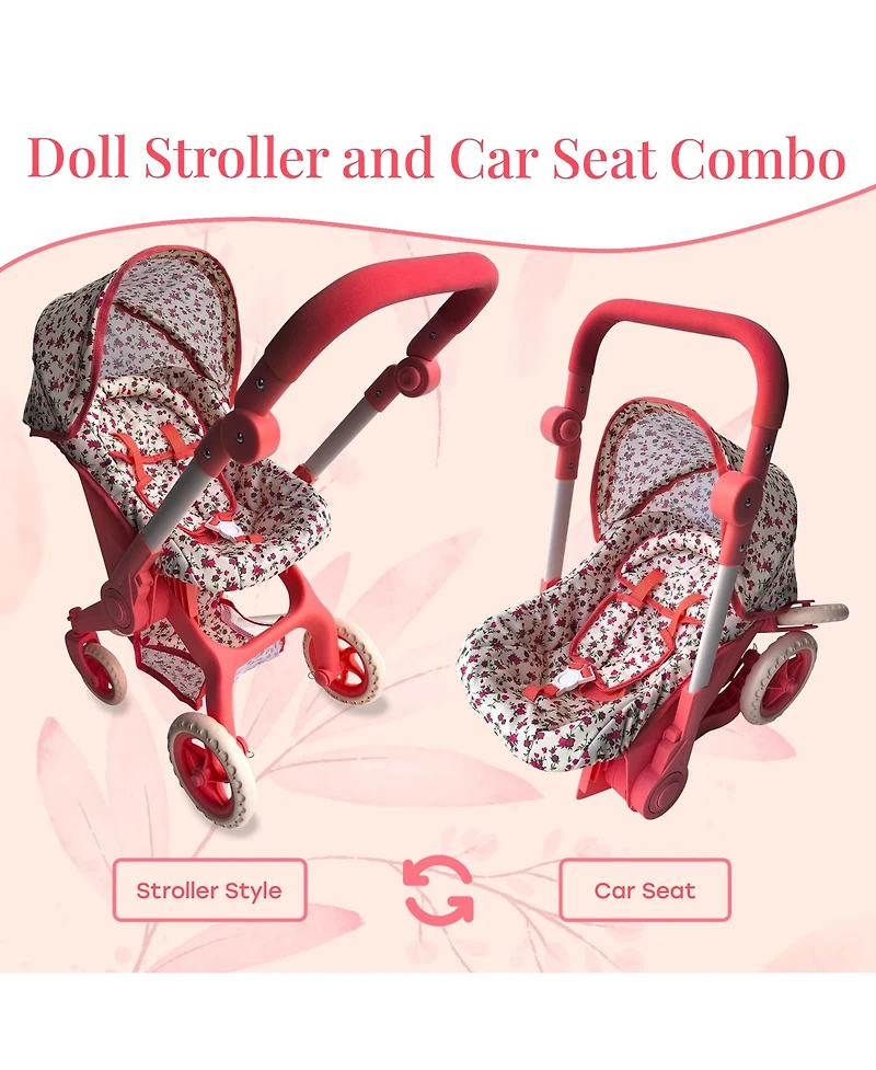 The New York Doll Collection Baby Doll Car Seat and Stroller Combo