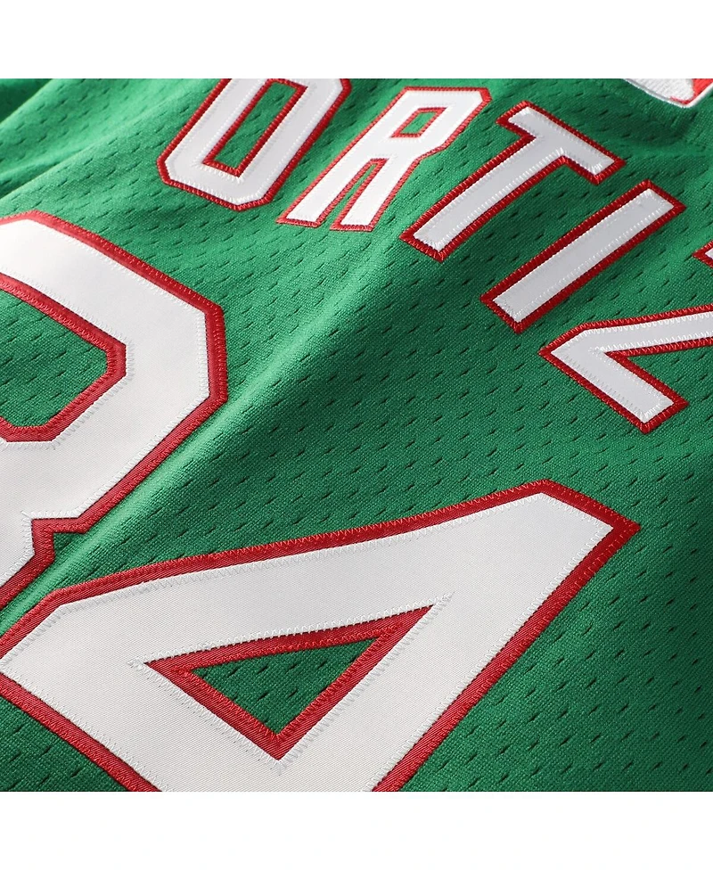 Mitchell & Ness Men's David Ortiz Kelly Green Boston Red Sox Big Tall Cooperstown Collection Mesh Batting Practice Jersey