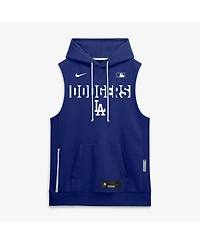 Nike Men's Royal Los Angeles Dodgers Authentic Collection Standard Issue Dri-fit Sleeveless Hoodie