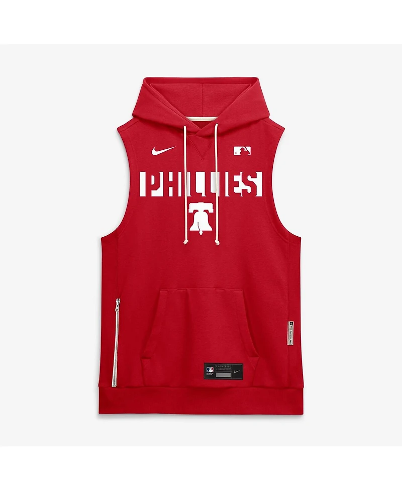 Nike Men's Red Philadelphia Phillies Authentic Collection Standard Issue Dri-fit Sleeveless Hoodie