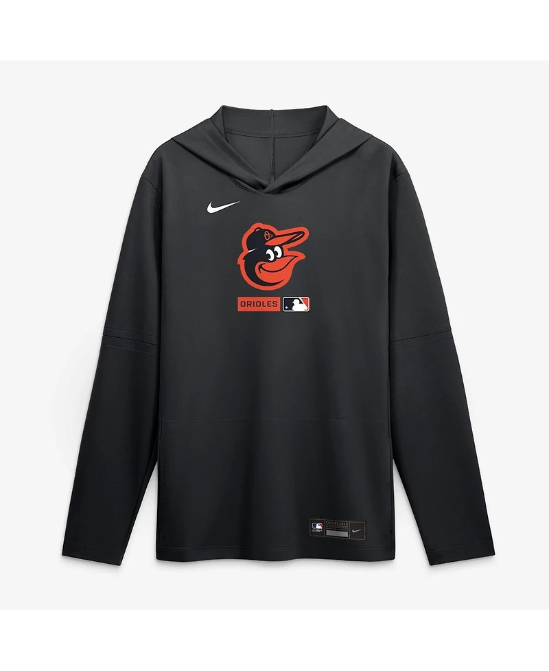 Nike Men's Black Baltimore Orioles Authentic Collection Dri-fit Long Sleeve Hoodie