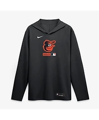 Nike Men's Black Baltimore Orioles Authentic Collection Dri-fit Long Sleeve Hoodie