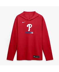 Nike Men's Red Philadelphia Phillies Authentic Collection Dri-fit Long Sleeve Hoodie