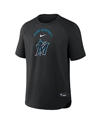 Nike Men's Black Miami Marlins Authentic Collection Batting Practice Pre-Game Raglan Dri-fit T-Shirt