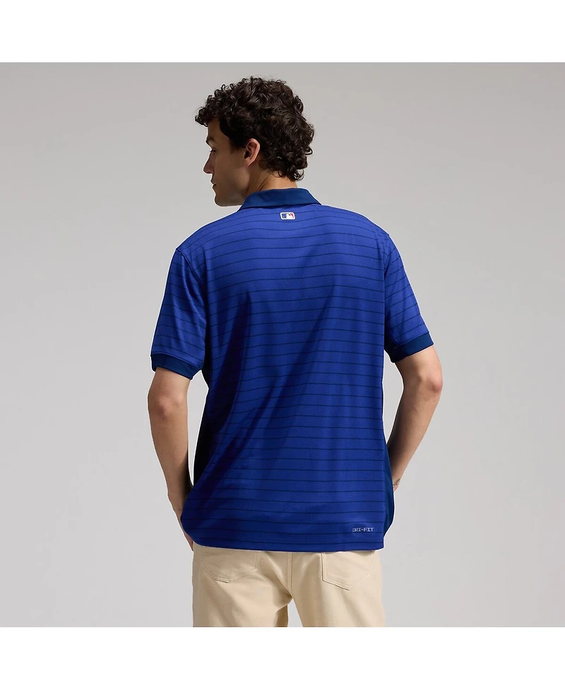 Nike Men's Royal Los Angeles Dodgers Authentic Collection Striped Victory Dri-fit Polo Shirt