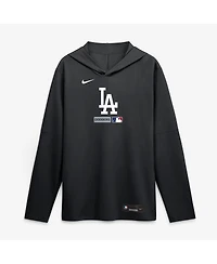 Nike Men's Black Los Angeles Dodgers Authentic Collection Dri-fit Long Sleeve Hoodie