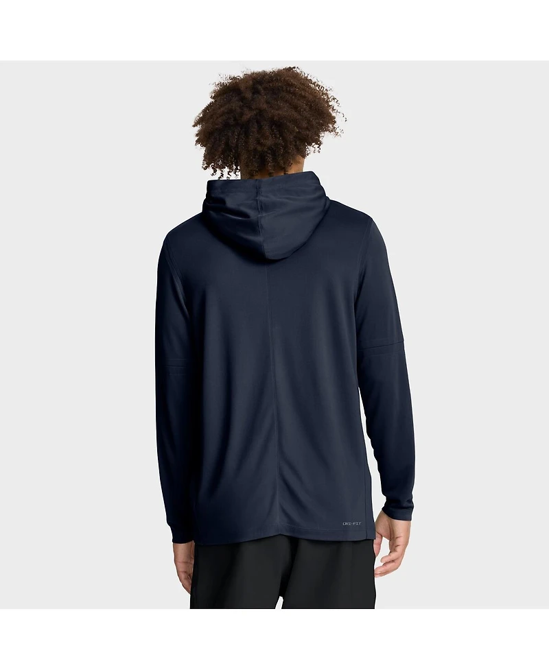 Nike Men's Navy Atlanta Braves Authentic Collection Dri-fit Long Sleeve Hoodie