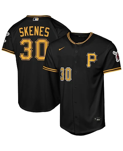 Nike Big Boys and Girls Paul Skenes Black Pittsburgh Pirates Alternate Stadium Jersey