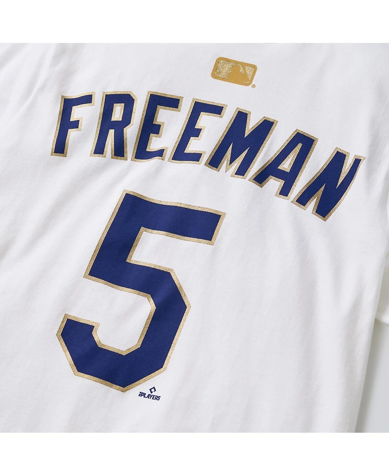 Nike Men's Freddie Freeman White Los Angeles Dodgers 2026 Gold Collection Name & Number T-Shirt