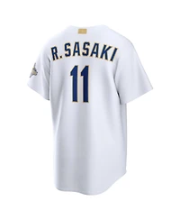 Nike Men's Roki Sasaki White Los Angeles Dodgers 2026 Gold Collection Stadium Jersey