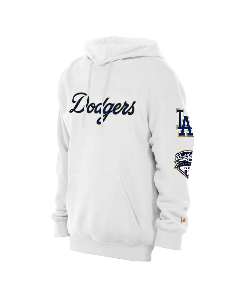 New Era Men's White Los Angeles Dodgers 2026 Gold Collection Logo Hoodie
