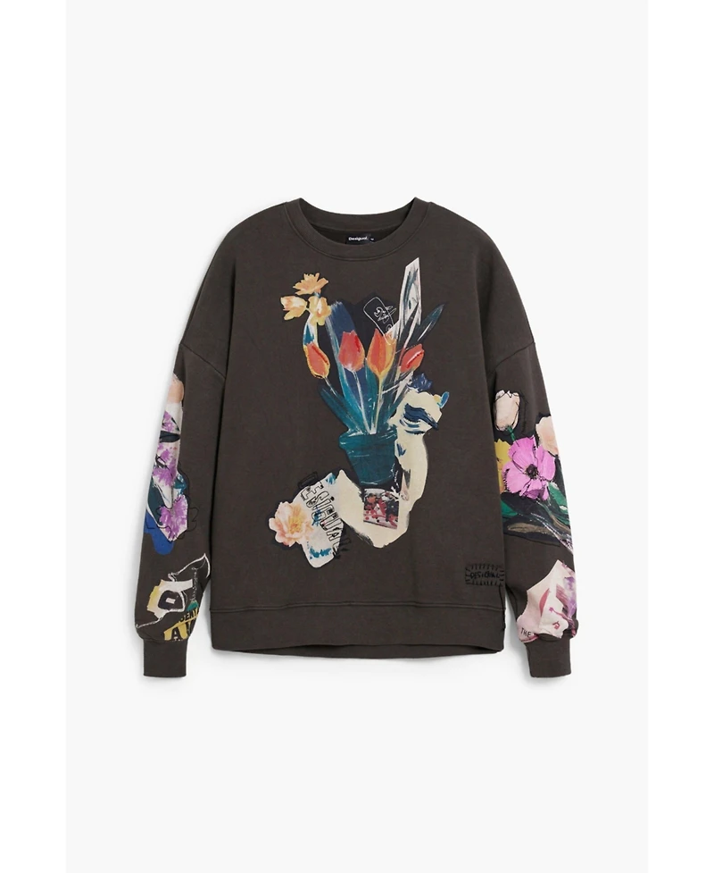 Desigual Women's Sweatshirt collage drawing