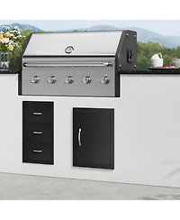 Sugift Single Stainless Steel Bbq Access Door 16W x 22H in for Bbq Island Grilling