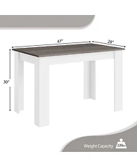 Gouun 47 in Rectangular Kitchen Dining Table for 4 with Anti-Scratch Foot Pads