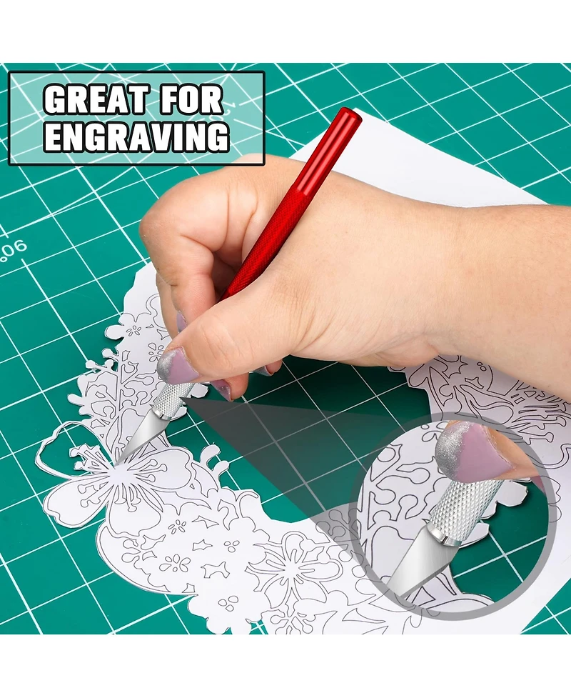 Gnuadz 2 Pack Exacto Knife Set Precision Paper Carving Crafts Art Hobby High Carbon Steel