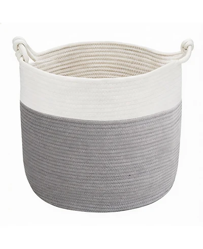 Gnuadz Cotton Rope Basket 15×14" Soft Handles Nursery Laundry Blanket, 42L