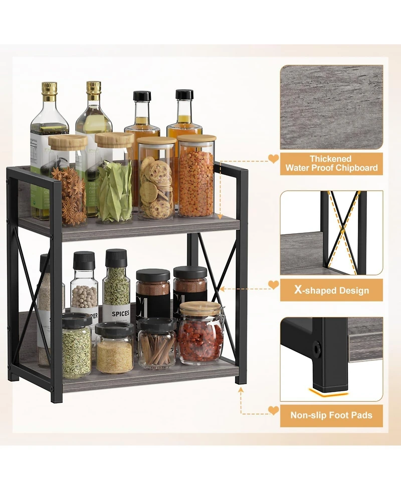 Gnuadz 2 Tier Countertop Spice Rack Organizer