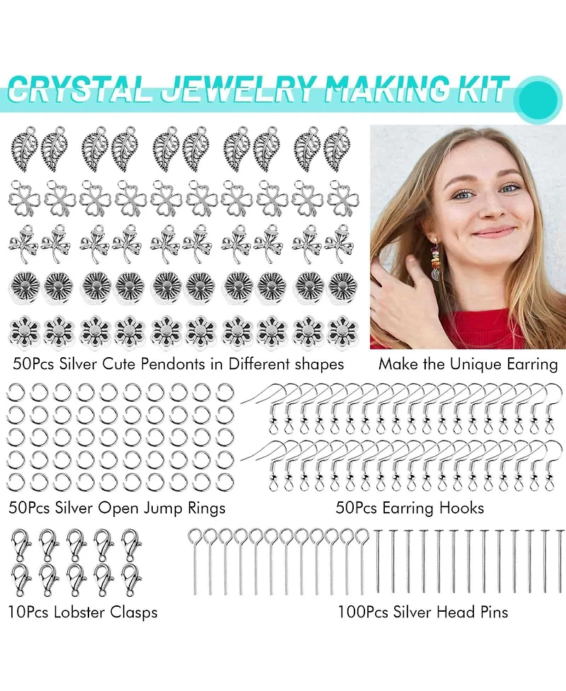Gnuadz 1660pcs Crystal Beads Ring Making Kit for Adults Women Diy Jewelry Supplies 28 Colors