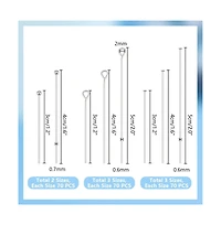 Gnuadz 560pcs 8 Styles Eye Pins Ball Pin Findings Open For Earring Bracelet Pendant Making