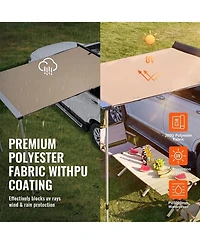 Sugift 4.6x6.6 ft Retractable Car Side Awning UV50+ Shade for Vehicles