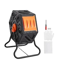 Sugift 18.5-Gal Rotating Compost Tumbler Bin with Sliding Door and Steel Frame