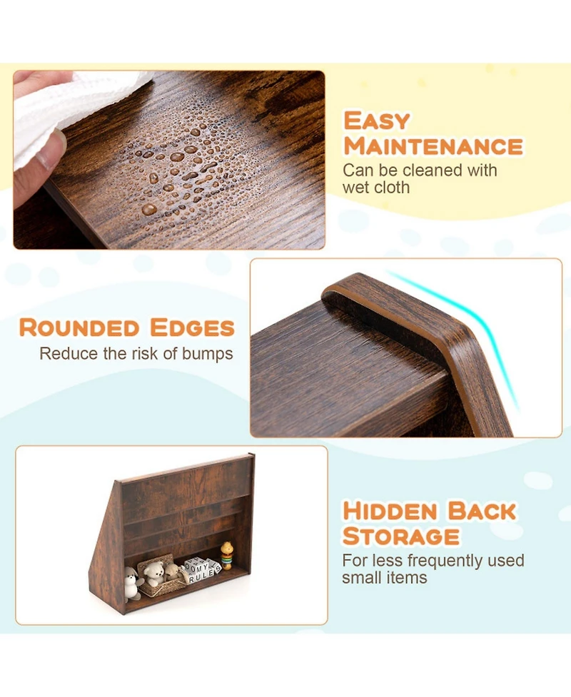 Gouun 5-Tier Front-Facing Kids Bookshelf with Deep Compartments, Montessori Style