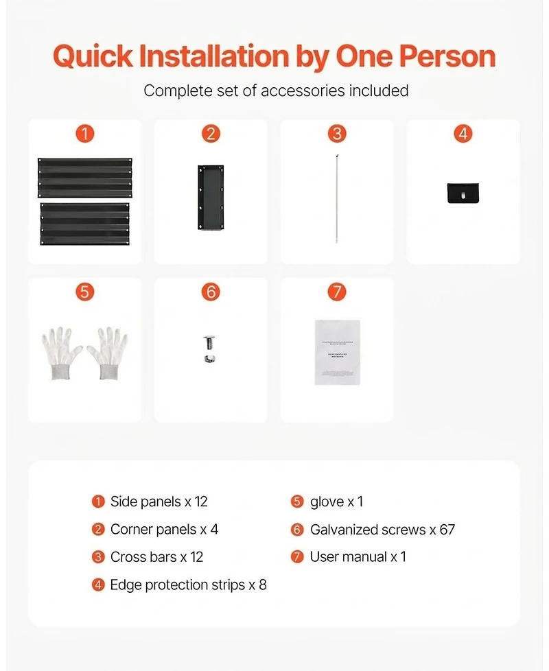 Sugift Metal Raised Garden Planter Box 8 x 4 x 1 Galvanized