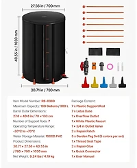 Sugift 100 Gallon Collapsible Rain Barrel Portable Water Collection Barrel With Spigot