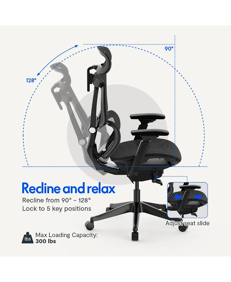 FlexiSpot Ergonomic Chair C7-Mesh Seat (No Footrest
