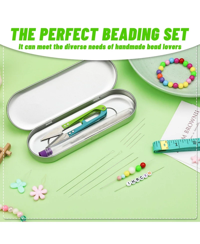 Gnuadz 86pc Beading Set Big Eye Seed Bead Long Straight Twist Flexible