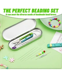 Gnuadz 86pc Beading Set Big Eye Seed Bead Long Straight Twist Flexible