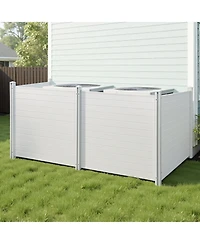 Sugift 4 Panel Outdoor Privacy Screen 50 x 50 in Vinyl Fence for Trash Can and A C