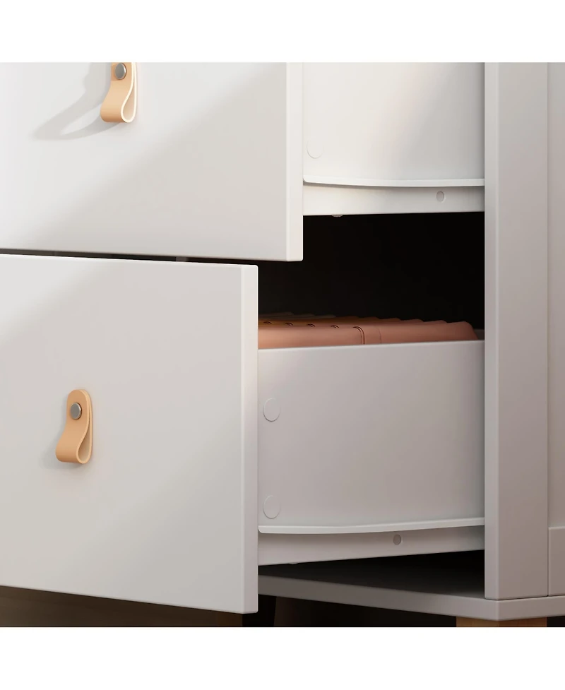 Famapy 5-Drawer Changing Table,Stylish Chest of Drawers, Dresser, Storage Cabinet with Open Shelf