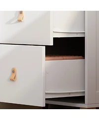 Famapy 5-Drawer Changing Table，Stylish Chest of Drawers, Dresser, Storage Cabinet with Open Shelf