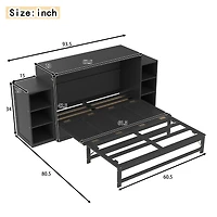 Streamdale Furniture Murphy Bed w/ Storage Drawers and Shelves