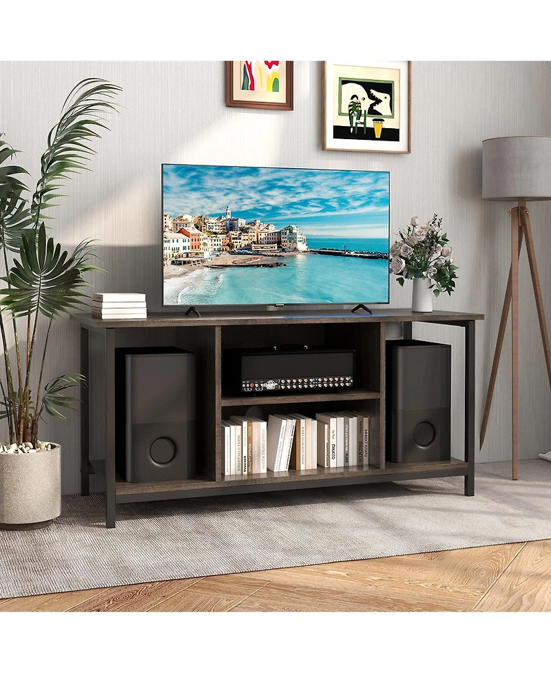 Slickblue Tv Stand 3 Tier with Built in Power Outlet and Usb, Adjustable Storage Shelf