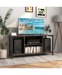Slickblue Tv Stand 3 Tier with Built in Power Outlet and Usb, Adjustable Storage Shelf