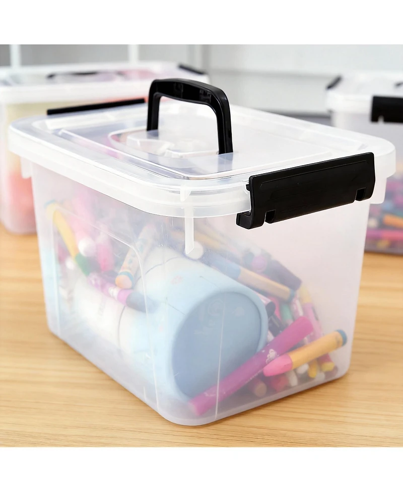 Gnuadz Clear Latch Storage Box with Handle and Lid