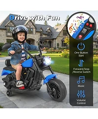 Slickblue 6V Electric Kids Motorcycle with Training Wheels, Headlight and Music